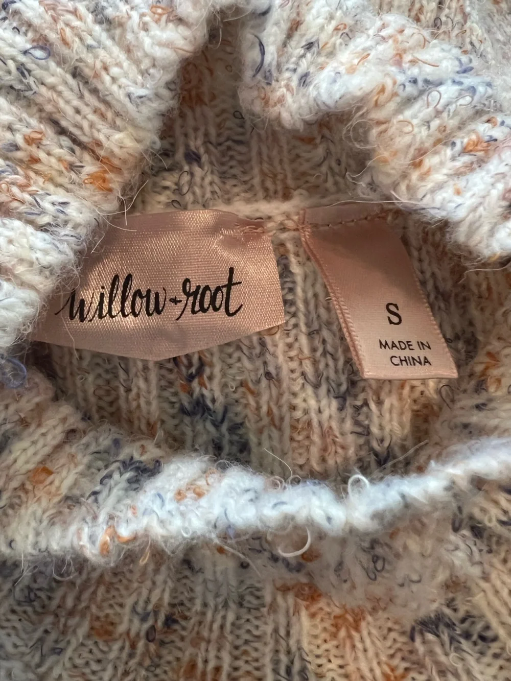 Speckled Cream Ribbed Mock Neck Sweater - Picture 5 of 5